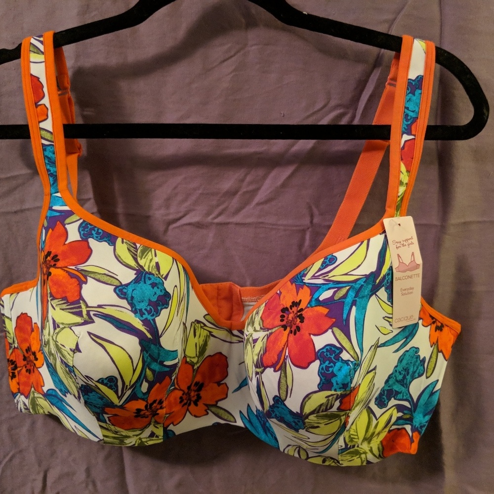 NWT 44DD Cacique Balconette Floral Bra